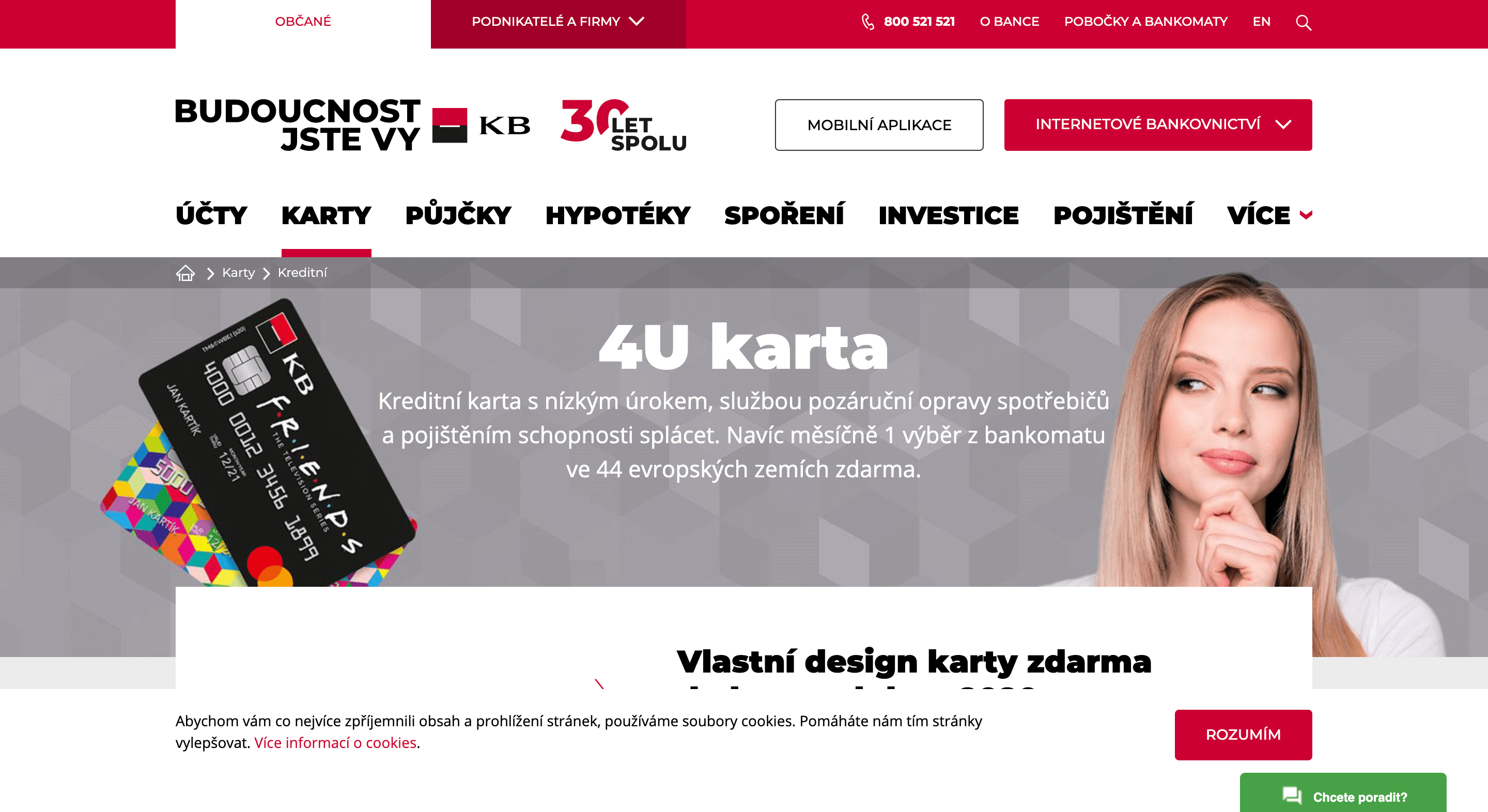 4U karta od Komerční banky zkušenosti a diskuze