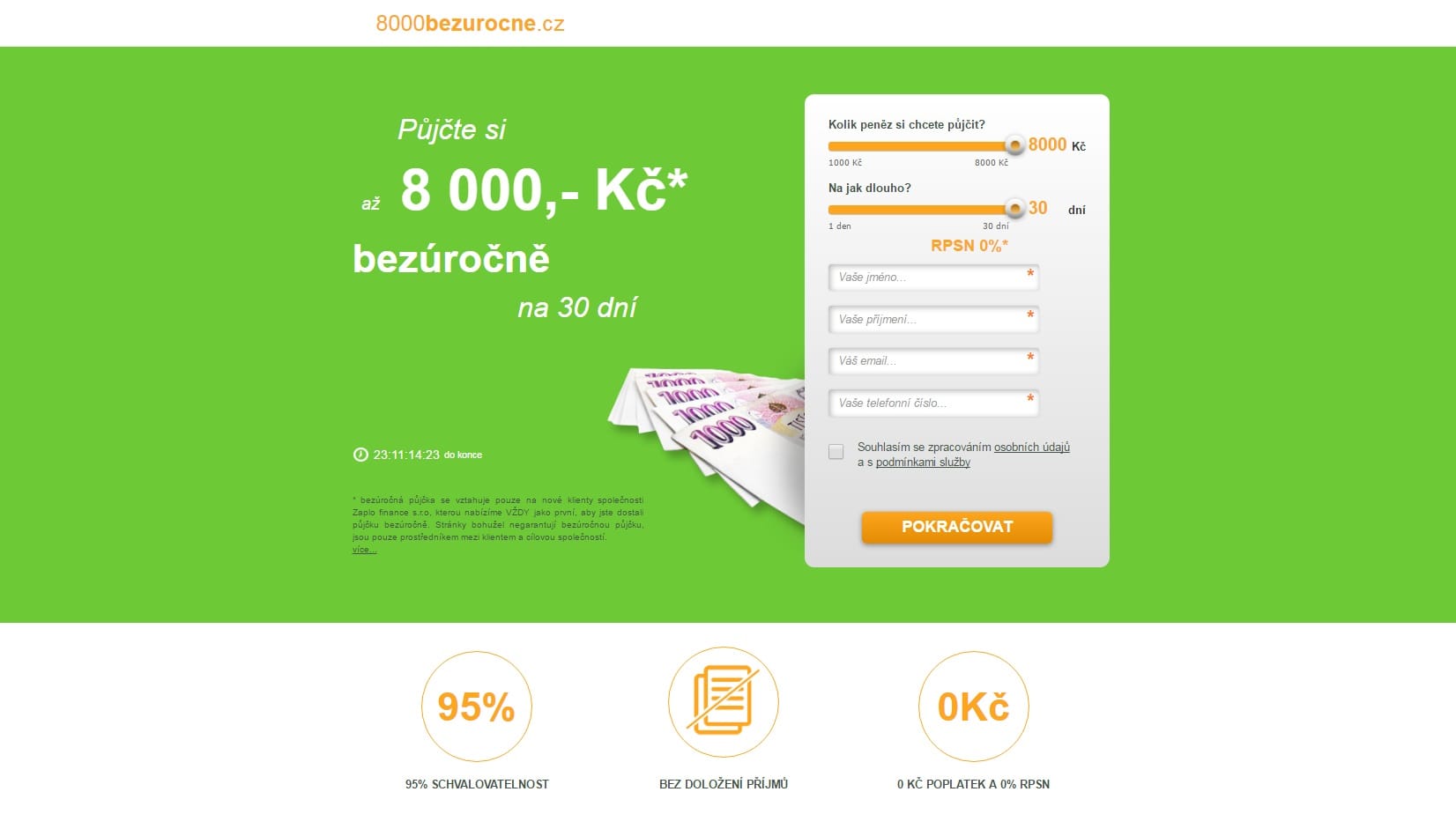 8000 bezúročně zkušenosti a diskuze