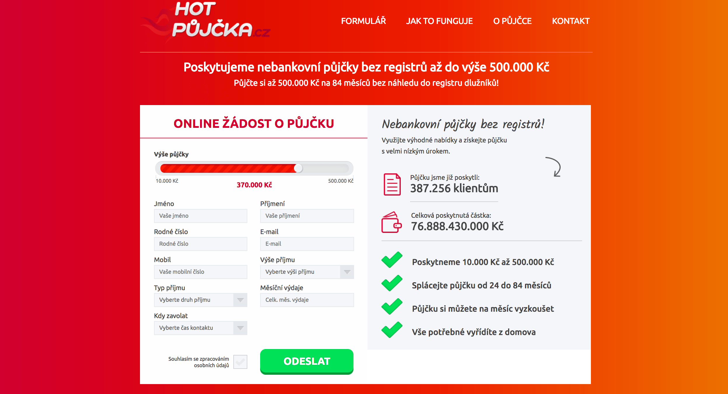 HOT půjčka zkušenosti a diskuze