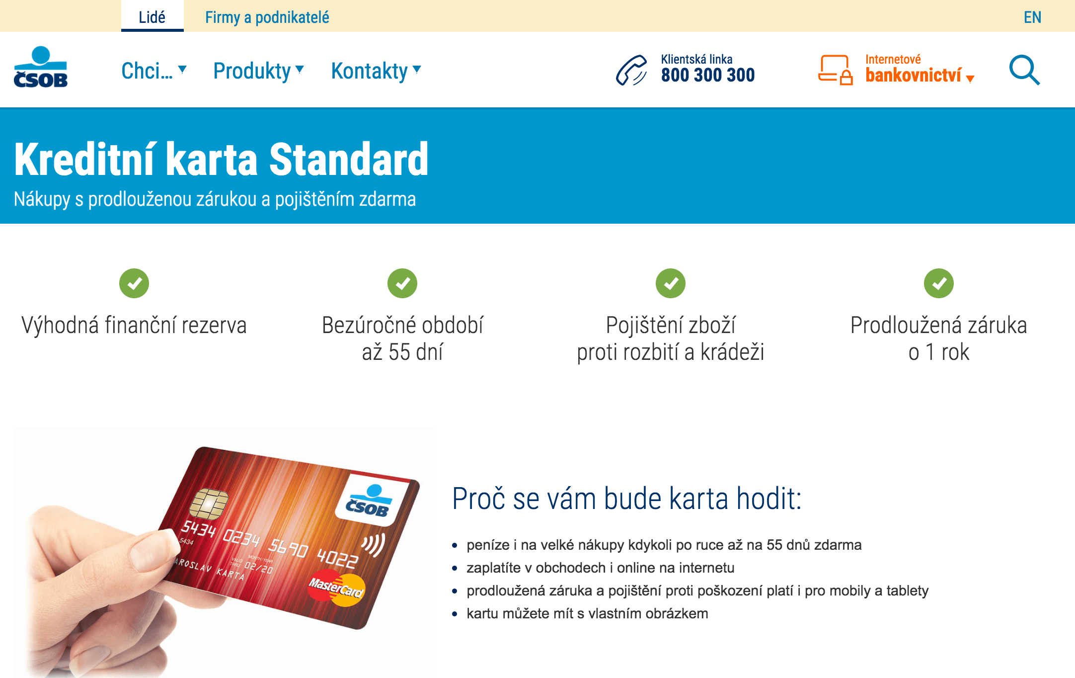 Kreditní karta Standard od ČSOB zkušenosti a diskuze