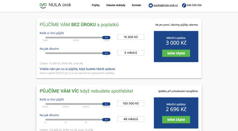 NULA úrok zkušenosti a diskuze