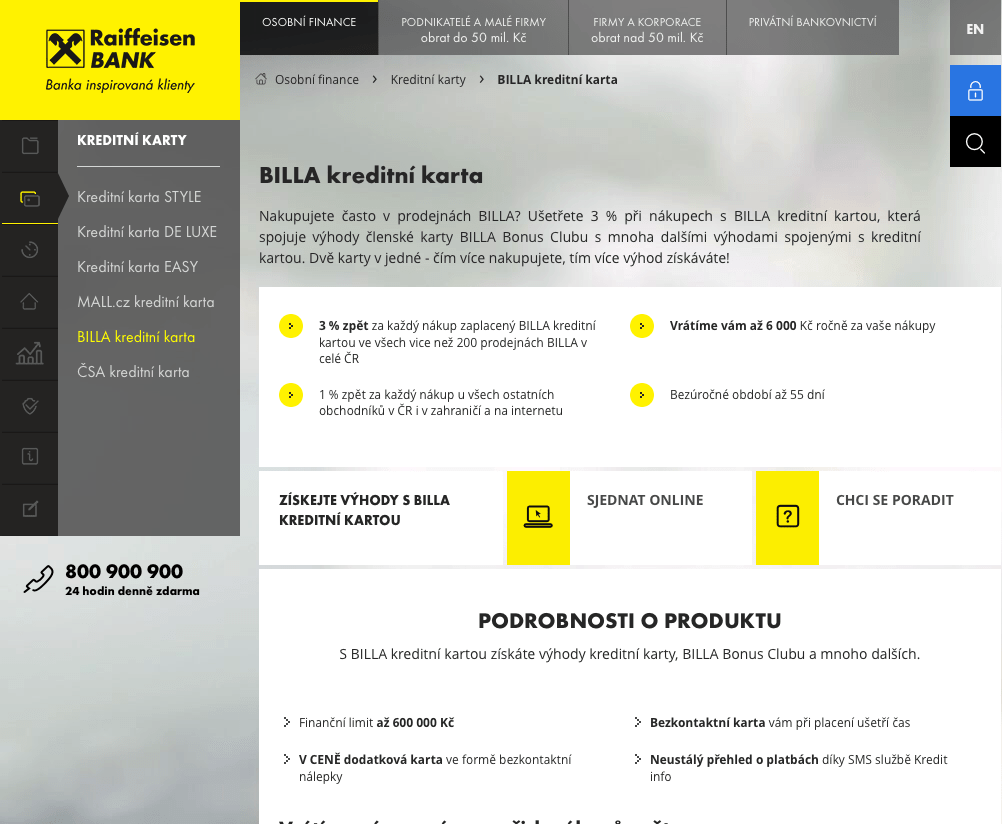 Kreditní karta BILLA zkušenosti a diskuze