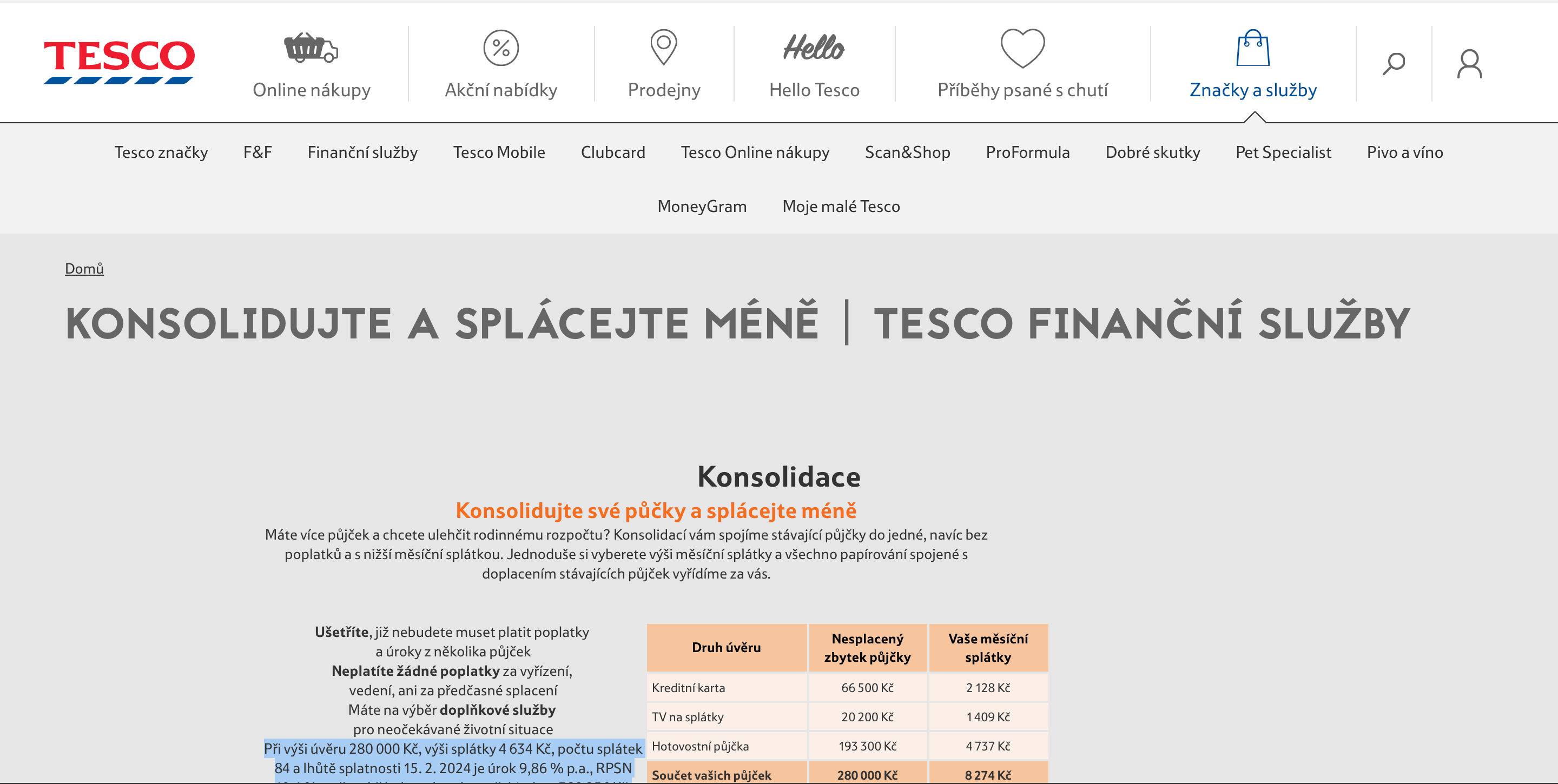 Tesco konsolidace půjček zkušenosti a diskuze