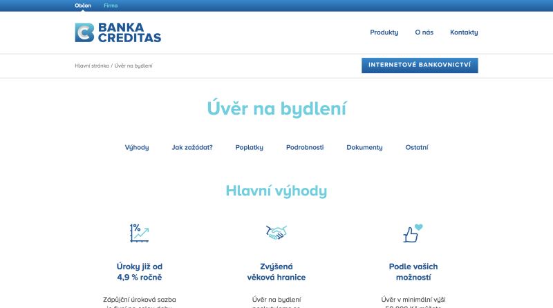 Úvěr na bydlení Creditas zkušenosti a diskuze