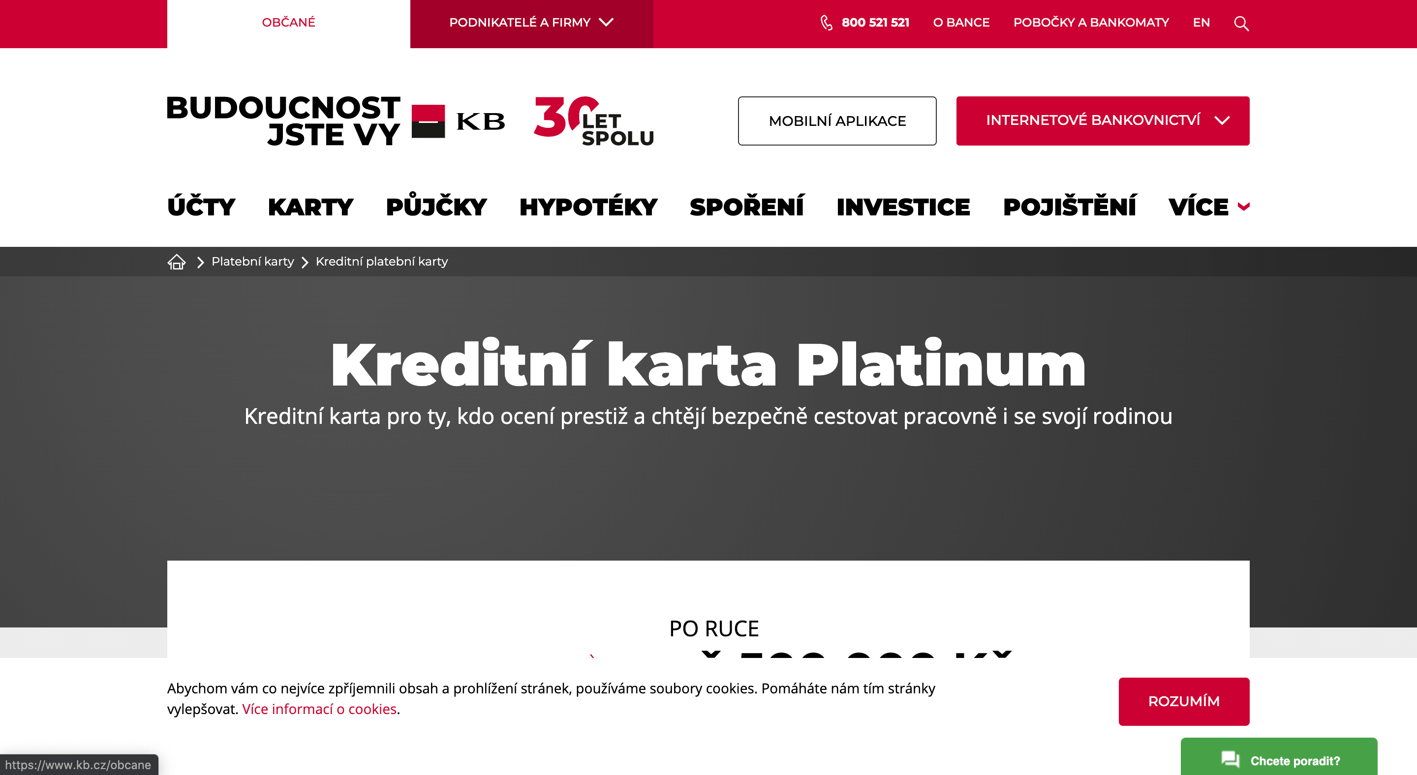 Kreditní karta Platinum od Komerční banky zkušenosti a diskuze