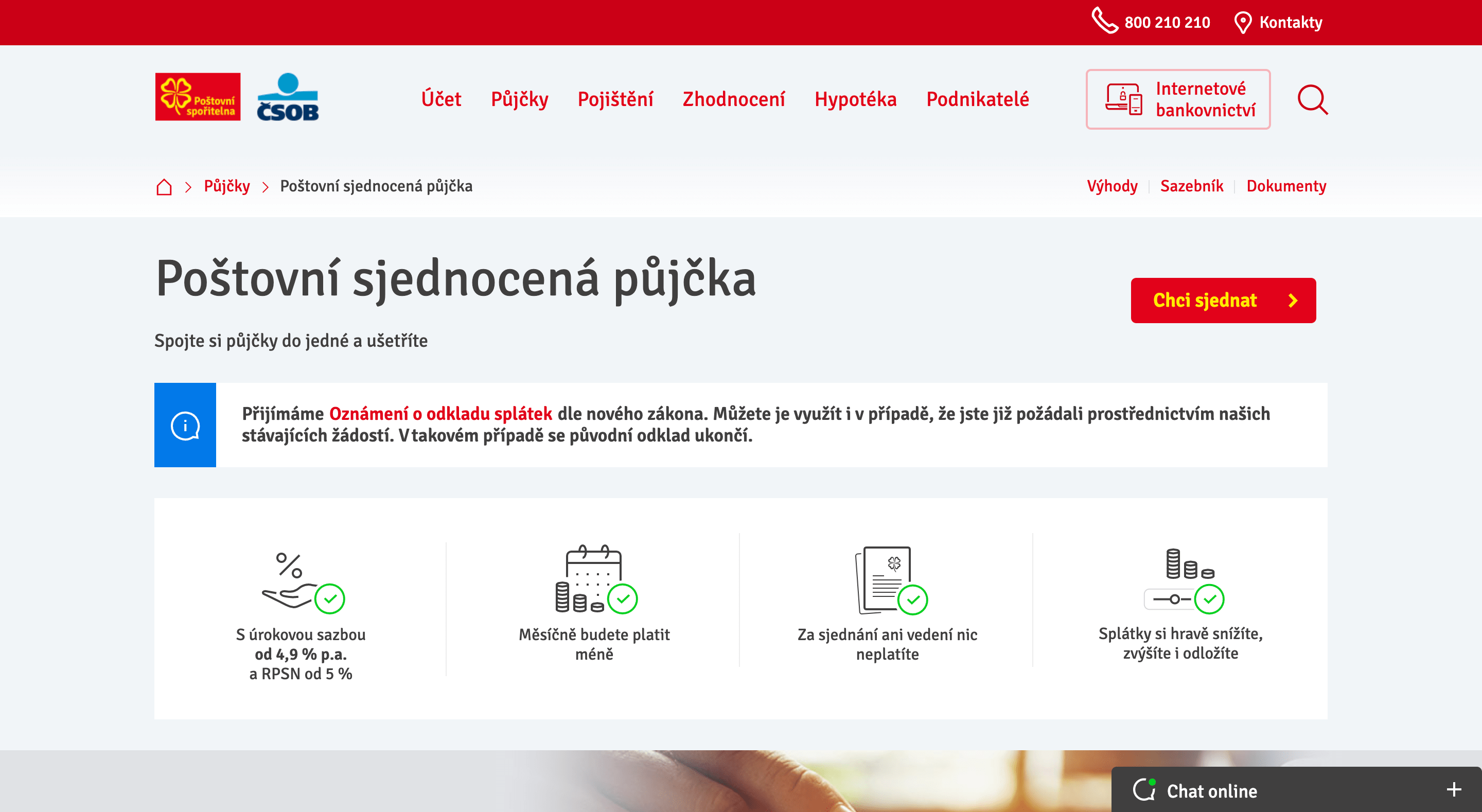 Poštovní sjednocená půjčka zkušenosti a diskuze