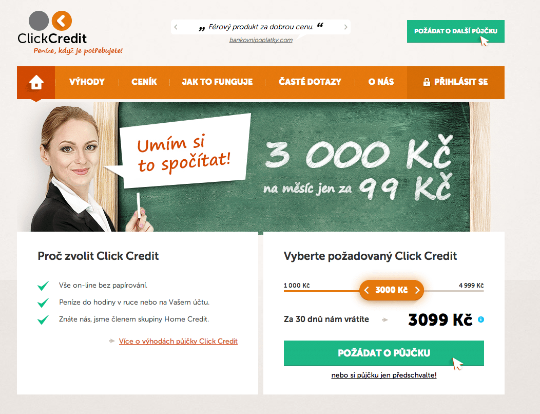 Click Credit zkušenosti a diskuze
