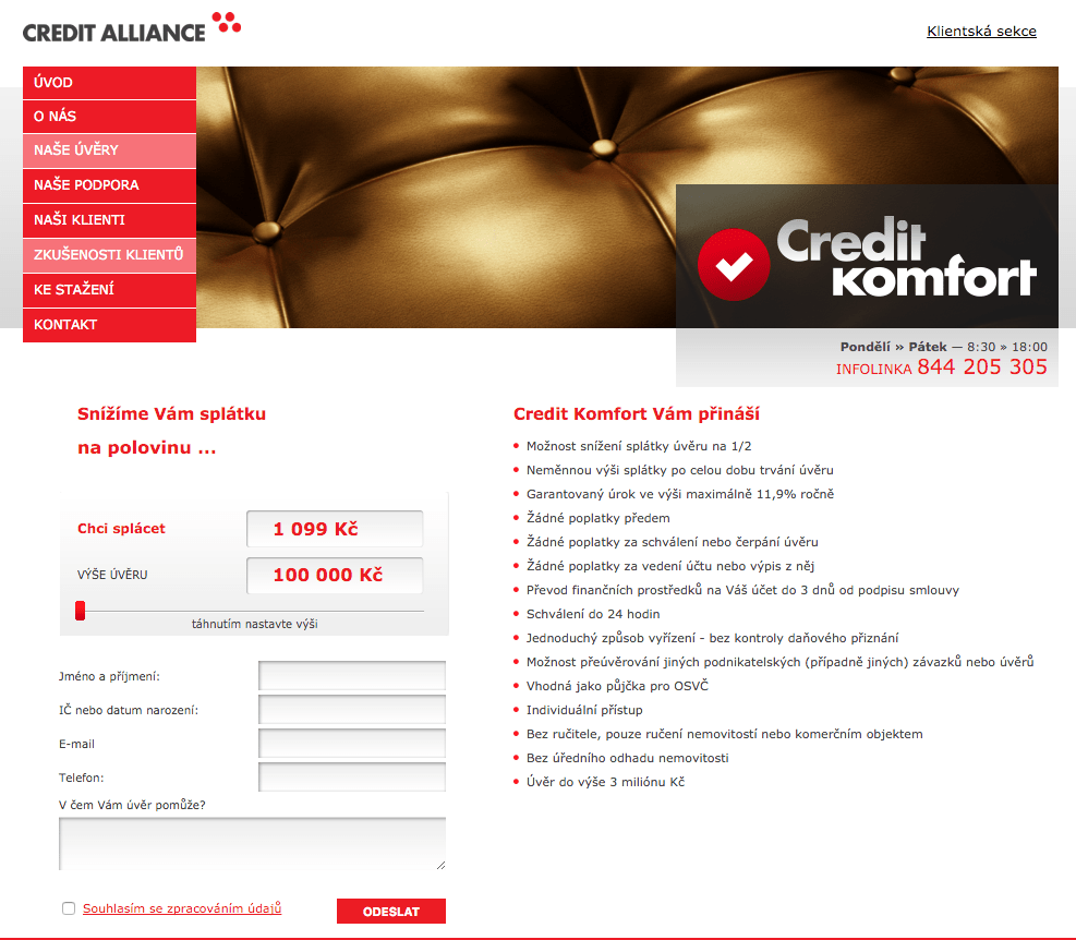 Credit Comfort od Credit Alliance zkušenosti a diskuze