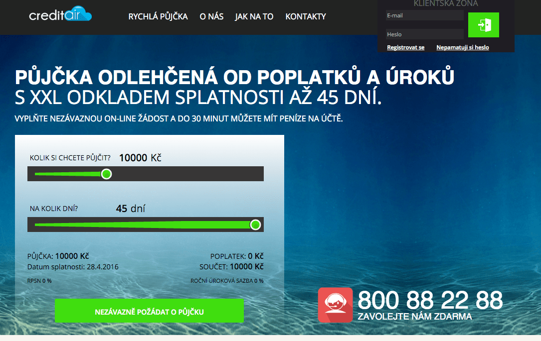 Půjčka CreditAir zkušenosti a diskuze
