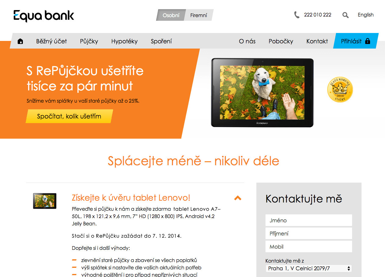 Minutová půjčka Equa bank zkušenosti a diskuze