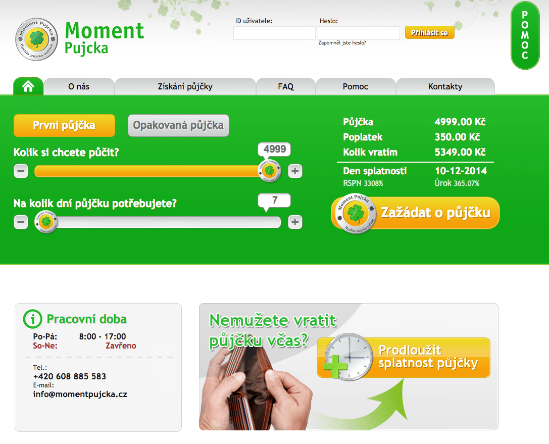 Moment půjčka zkušenosti a diskuze