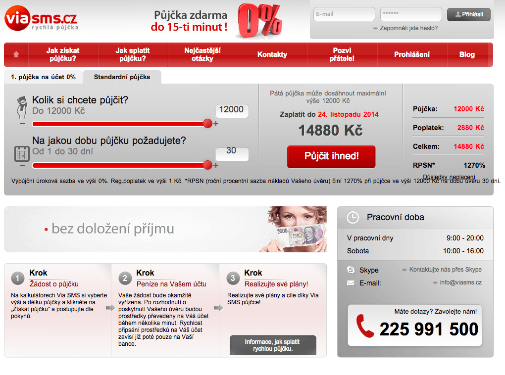 ViaSMS půjčka zkušenosti a diskuze